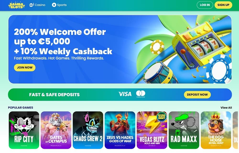Samba Slots – mobile-friendly Florida online casino with 4,000+ real money games